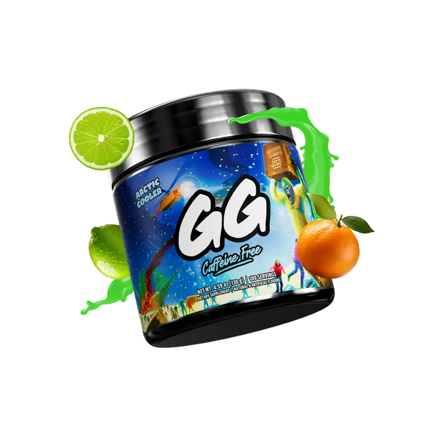 Gamersupps, arctic cooler, caffeine free, tub,  product with flavours