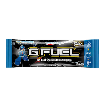 G FUEL Energy, sample pack, Mega man, blue bomber slushee, 1 serving, product front