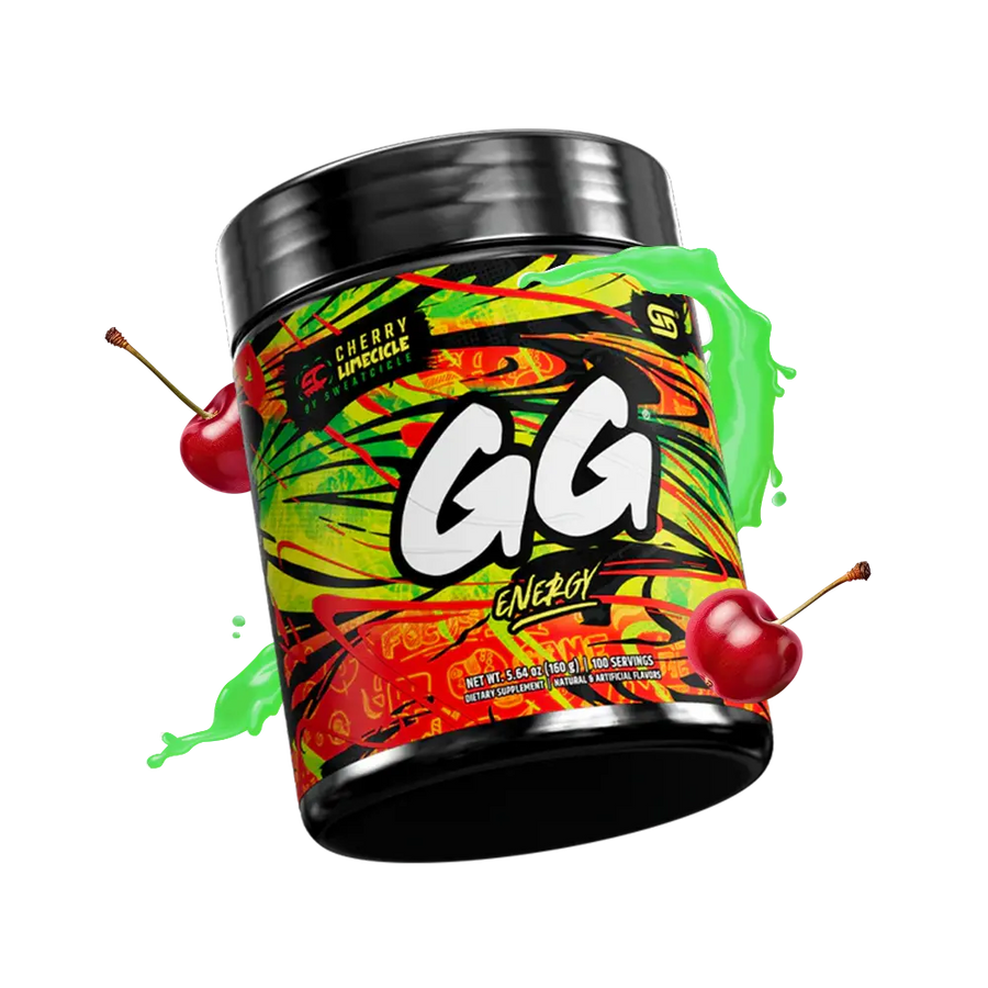 Gamersupps energy, Cherry Limecicle, tub,  product with fruit