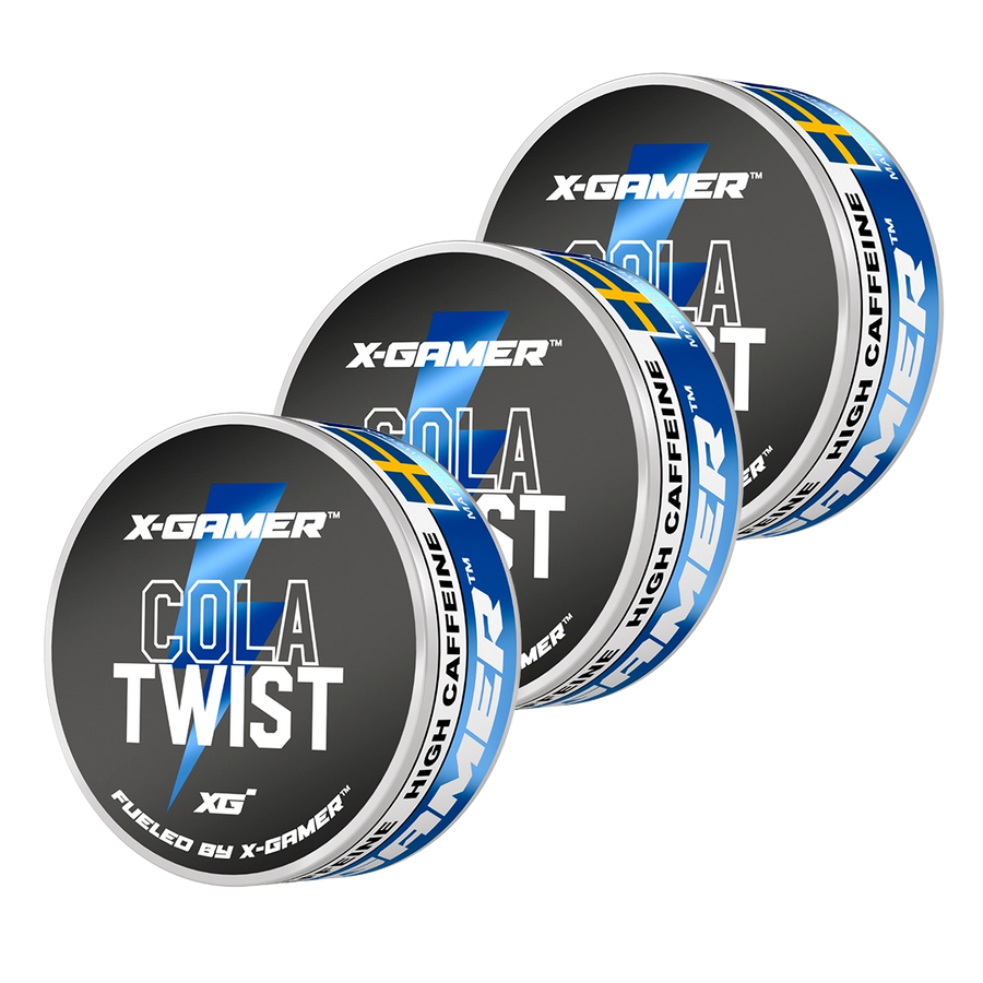 X-GAMER - Cola Twist Koffeinsnus (3x)