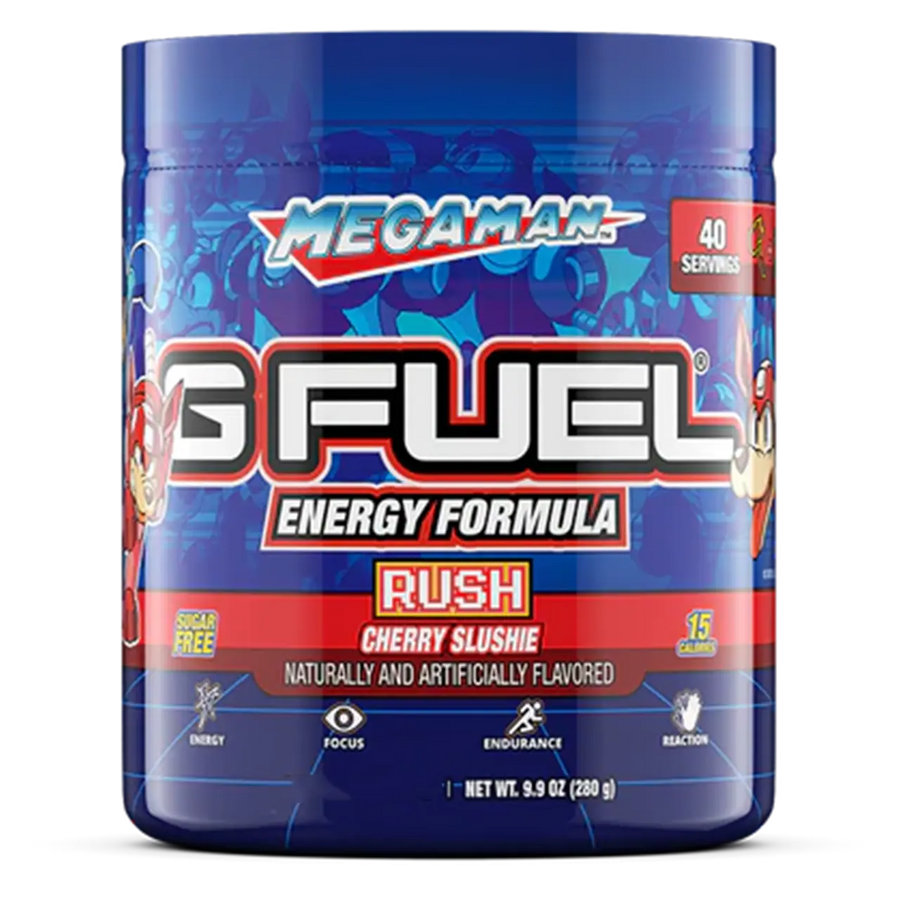 G FUEL energy, Mega man, rush, tub,  product front