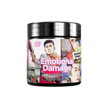 Gamersupps caffeine free, emotional damage, tub,  product front