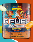 G FUEL Energy, Wumpa Fruit, tub, product front with matching background