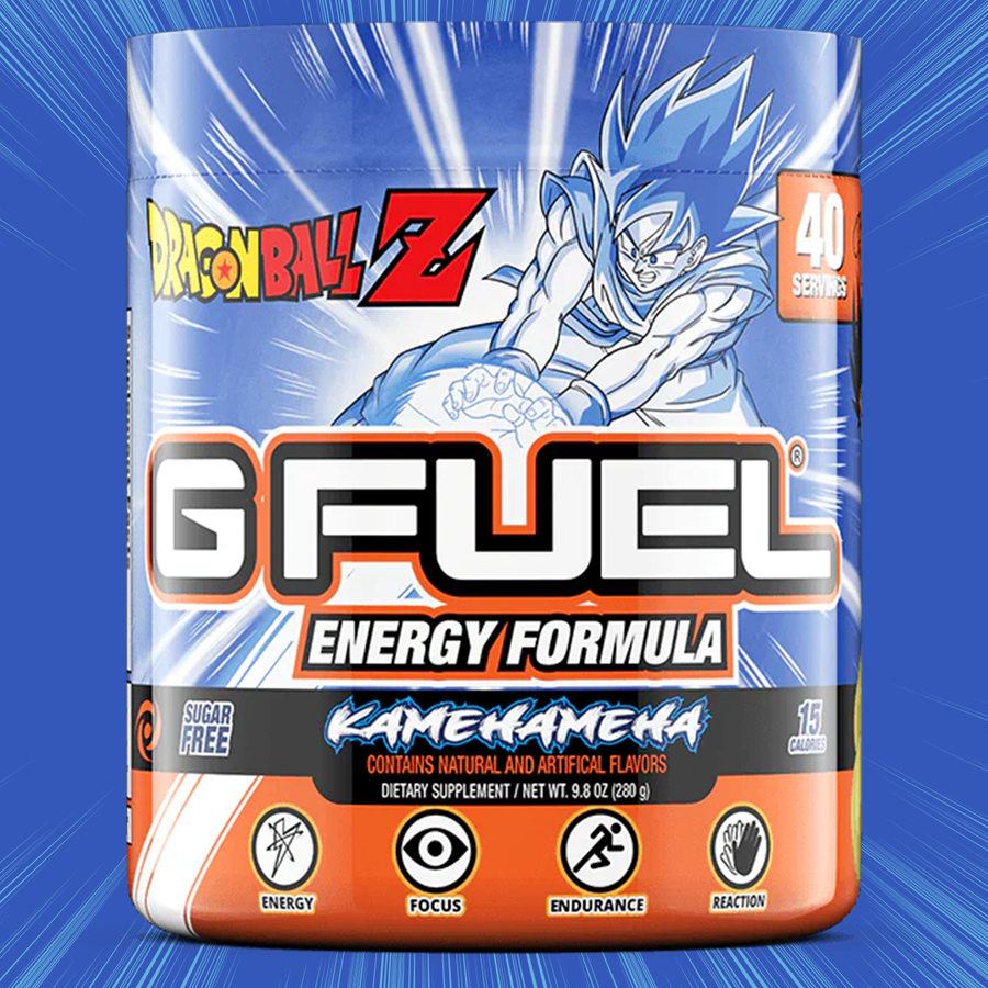 G FUEL energy, Kamehameha, tub,  product front with matching background