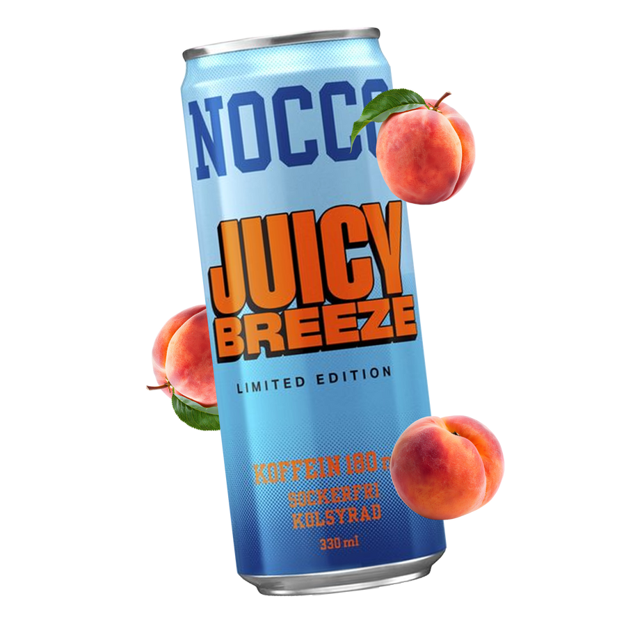 Front image of Nocco can Juicy Breeze with fruit