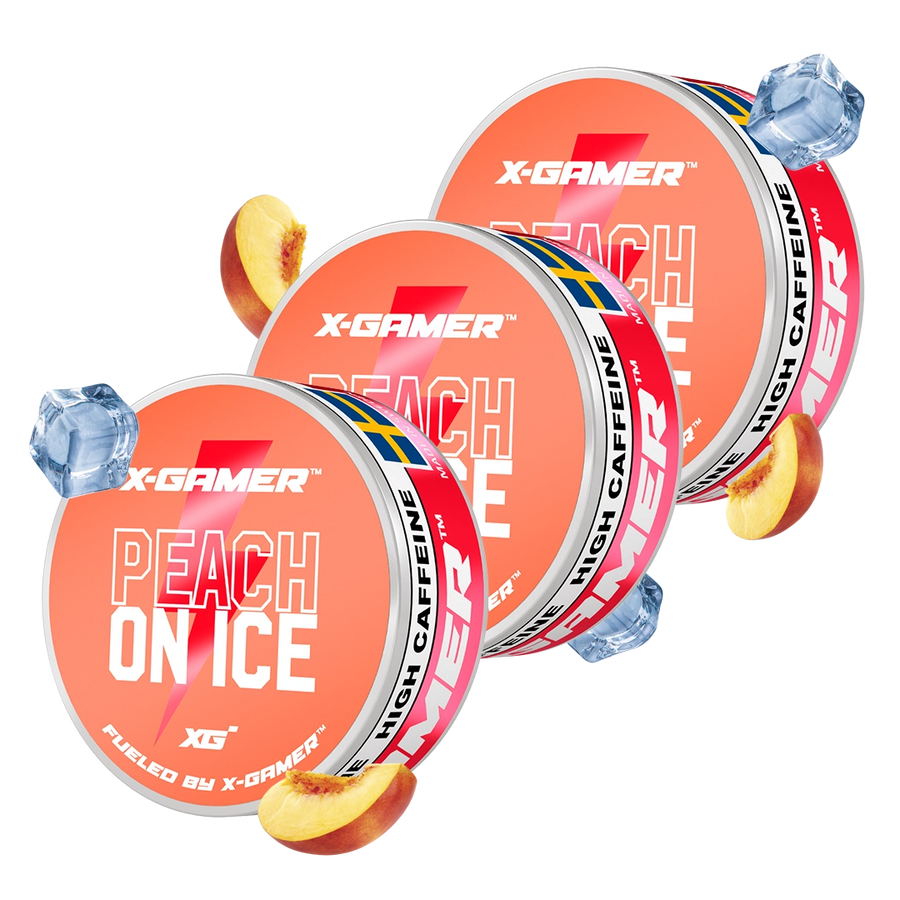 X-Gamer - Peach On Ice Koffeinsnus (3x)