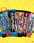 G FUEL Energy, sample packs, bundle of 6 sample packs, 1 serving per sample, product front with matching background